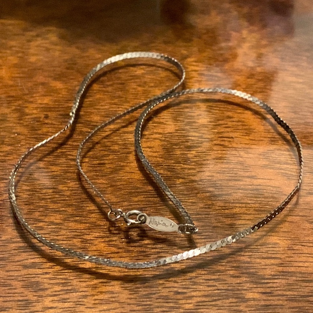 Napier necklace Silver Tone 18 inch Chain vintage stamped designer